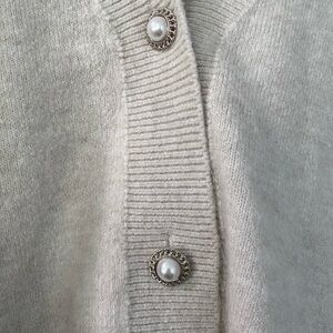 H&M Cream Cardigan with Pearl Buttons